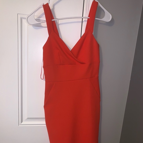 miss selfridge orange dress